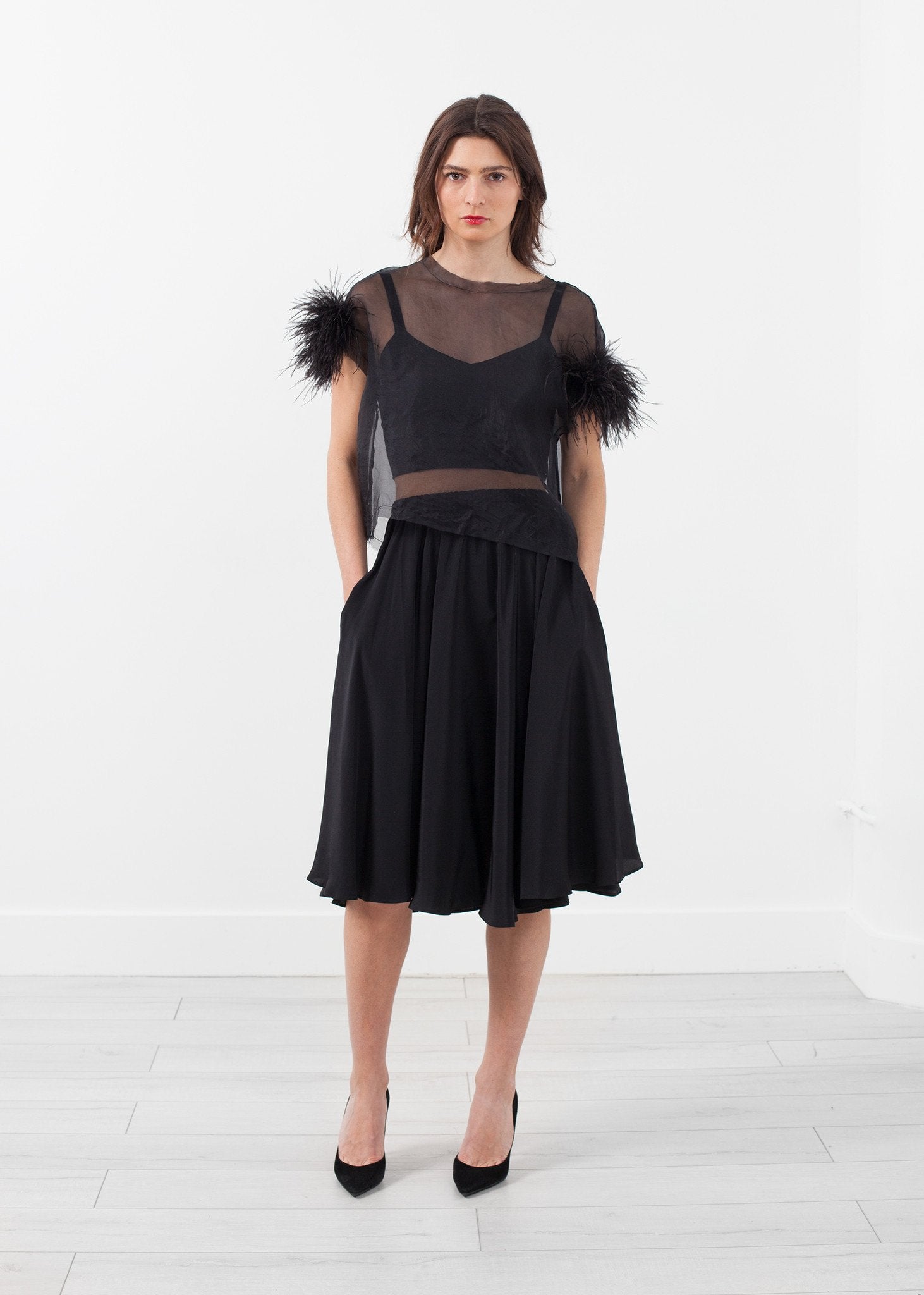 Organza Feather Top Louiza Babouryan
