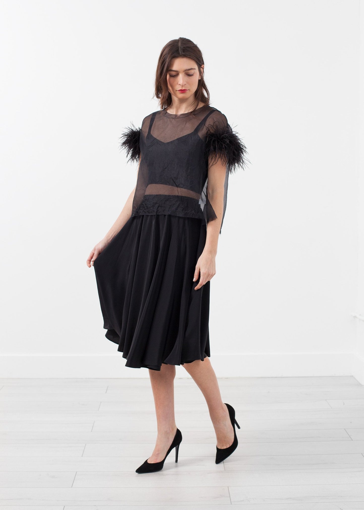 Organza Feather Top Louiza Babouryan