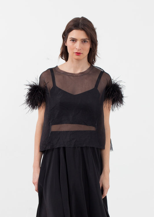 Organza Feather Top Louiza Babouryan