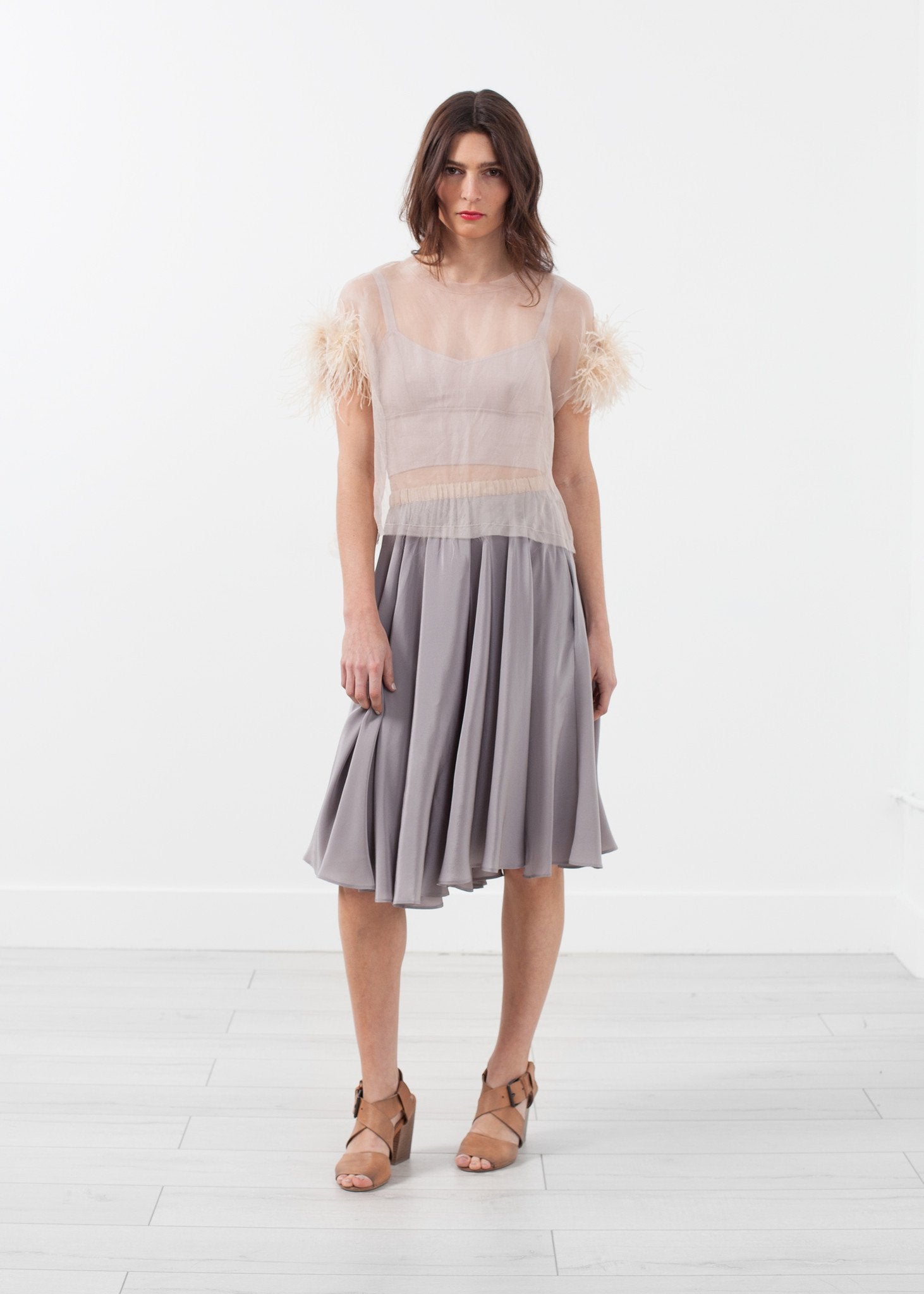 Organza Feather Top Louiza Babouryan