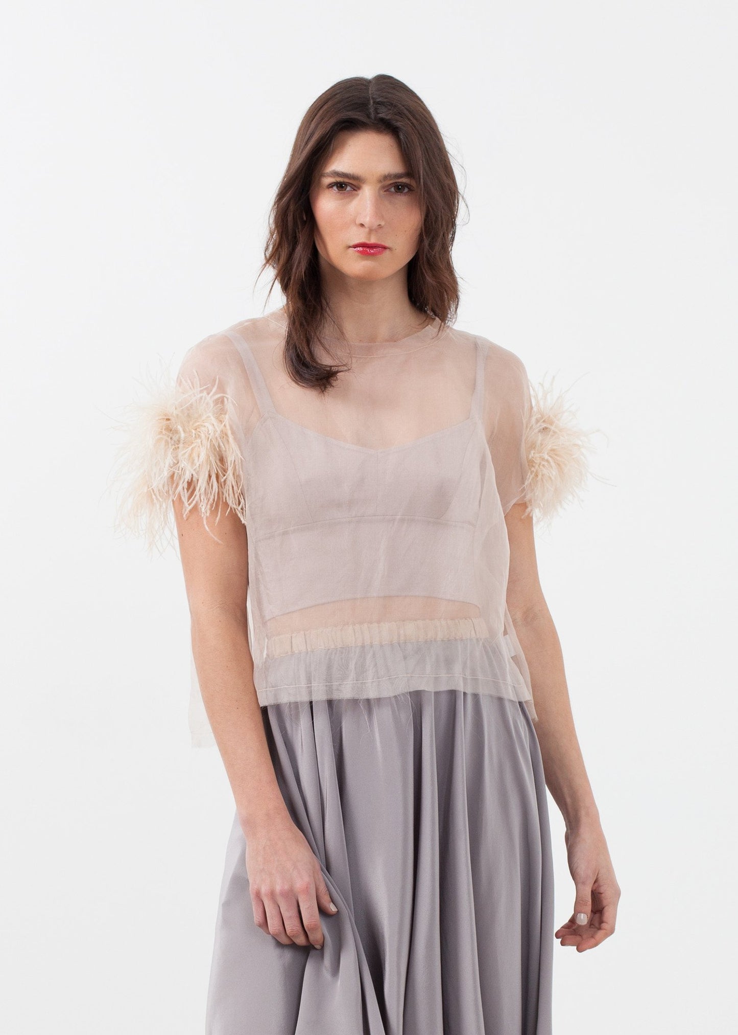 Organza Feather Top Louiza Babouryan