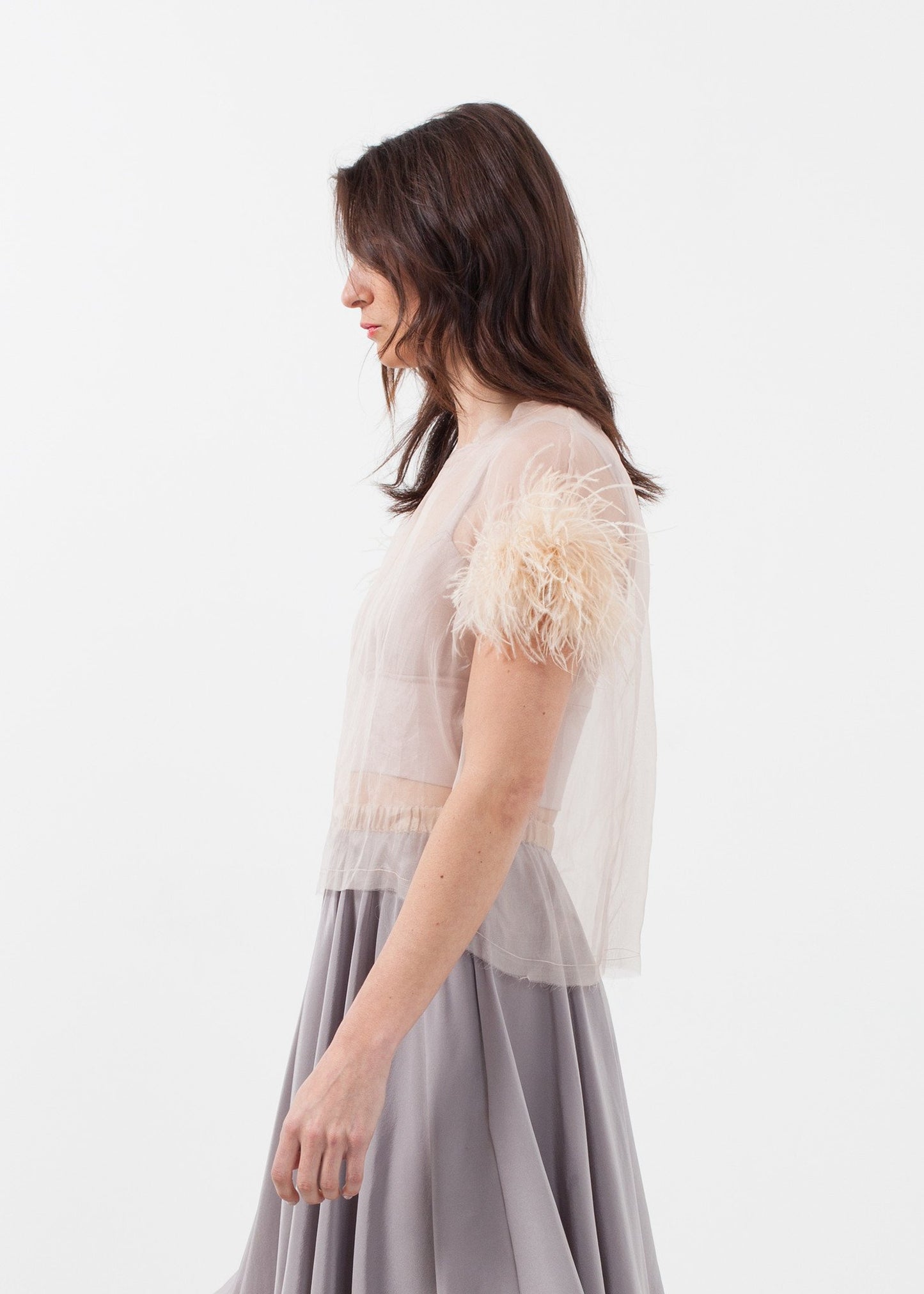 Organza Feather Top Louiza Babouryan