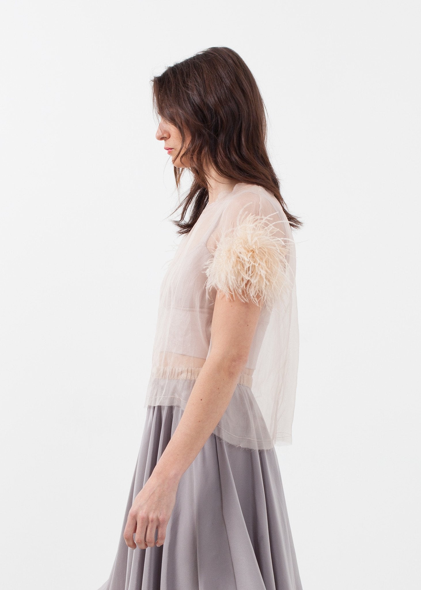 Organza Feather Top Louiza Babouryan