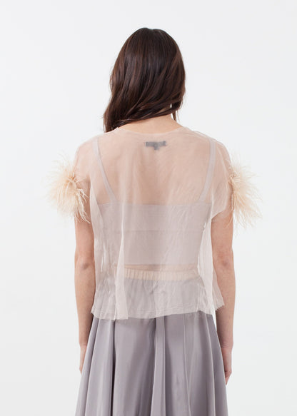 Organza Feather Top Louiza Babouryan