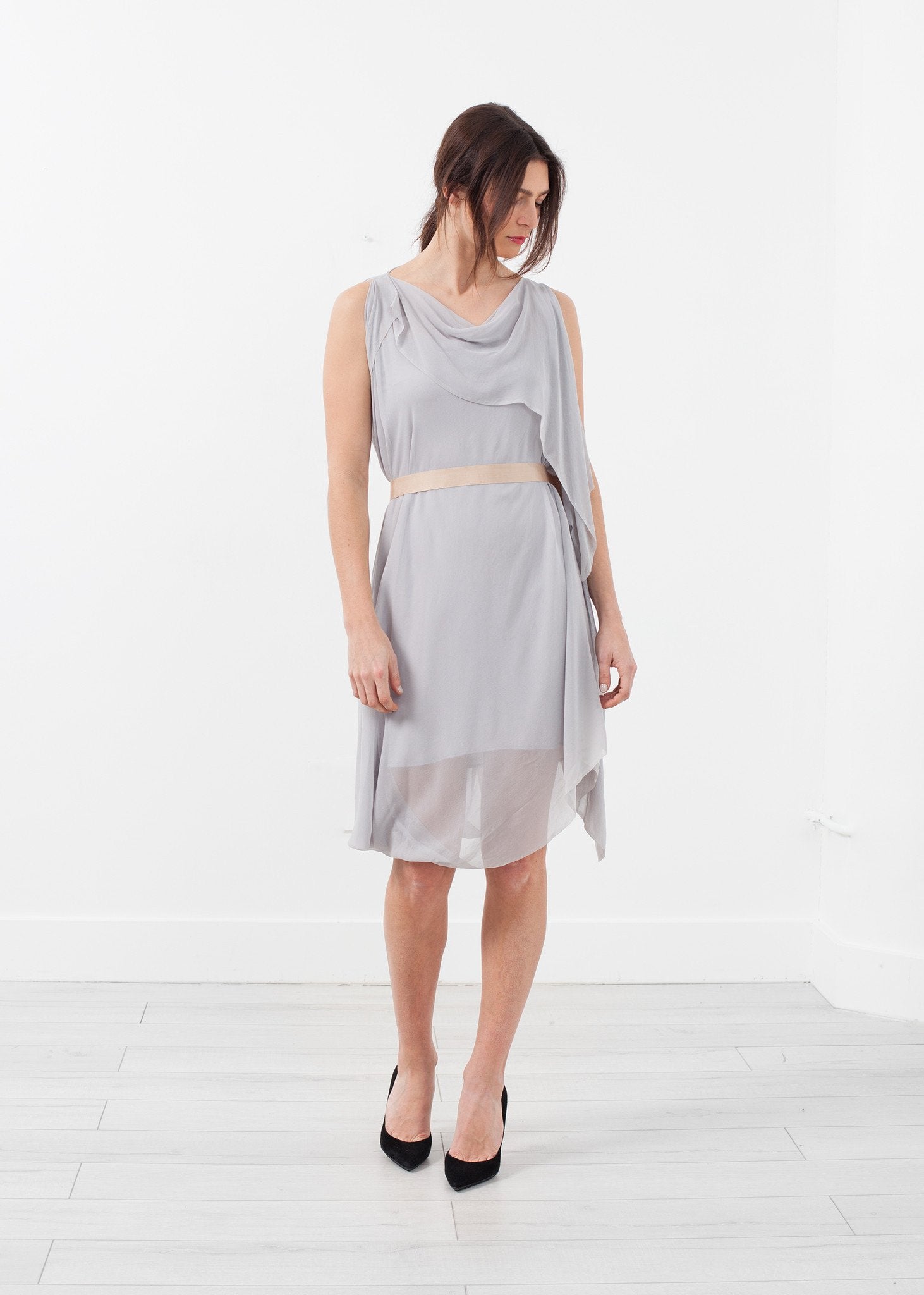 Chiffon Draped Dress Louiza Babouryan