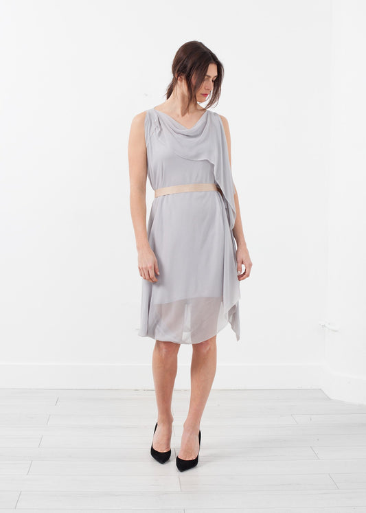 Chiffon Draped Dress Louiza Babouryan