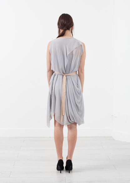 Chiffon Draped Dress Louiza Babouryan