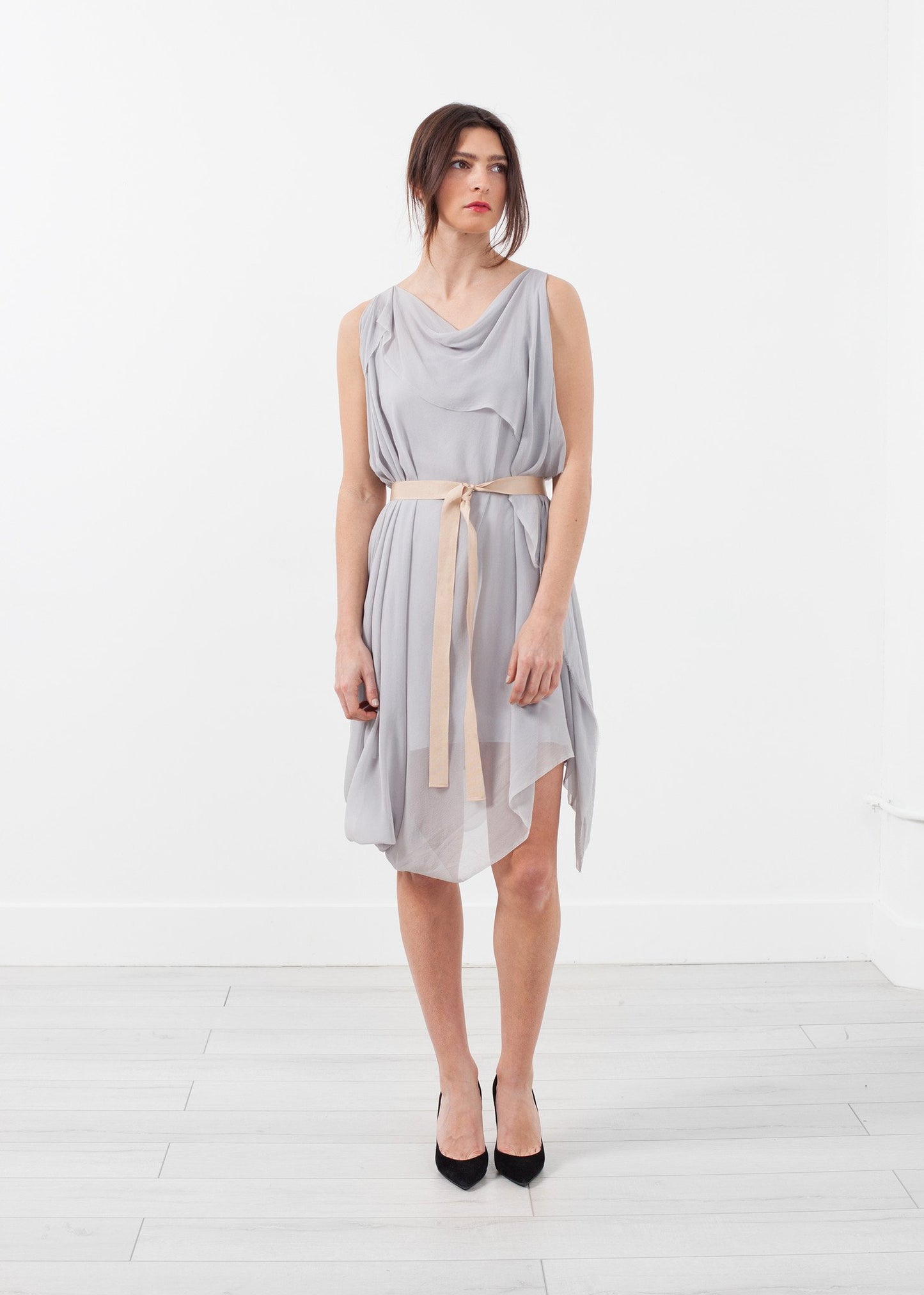 Chiffon Draped Dress Louiza Babouryan