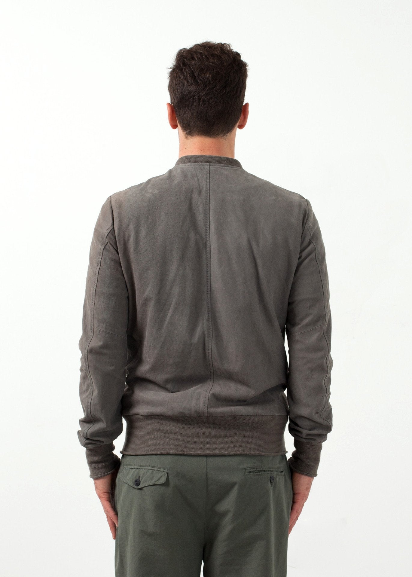 Leather Bomber Jacket in Dust Giorgio Brato