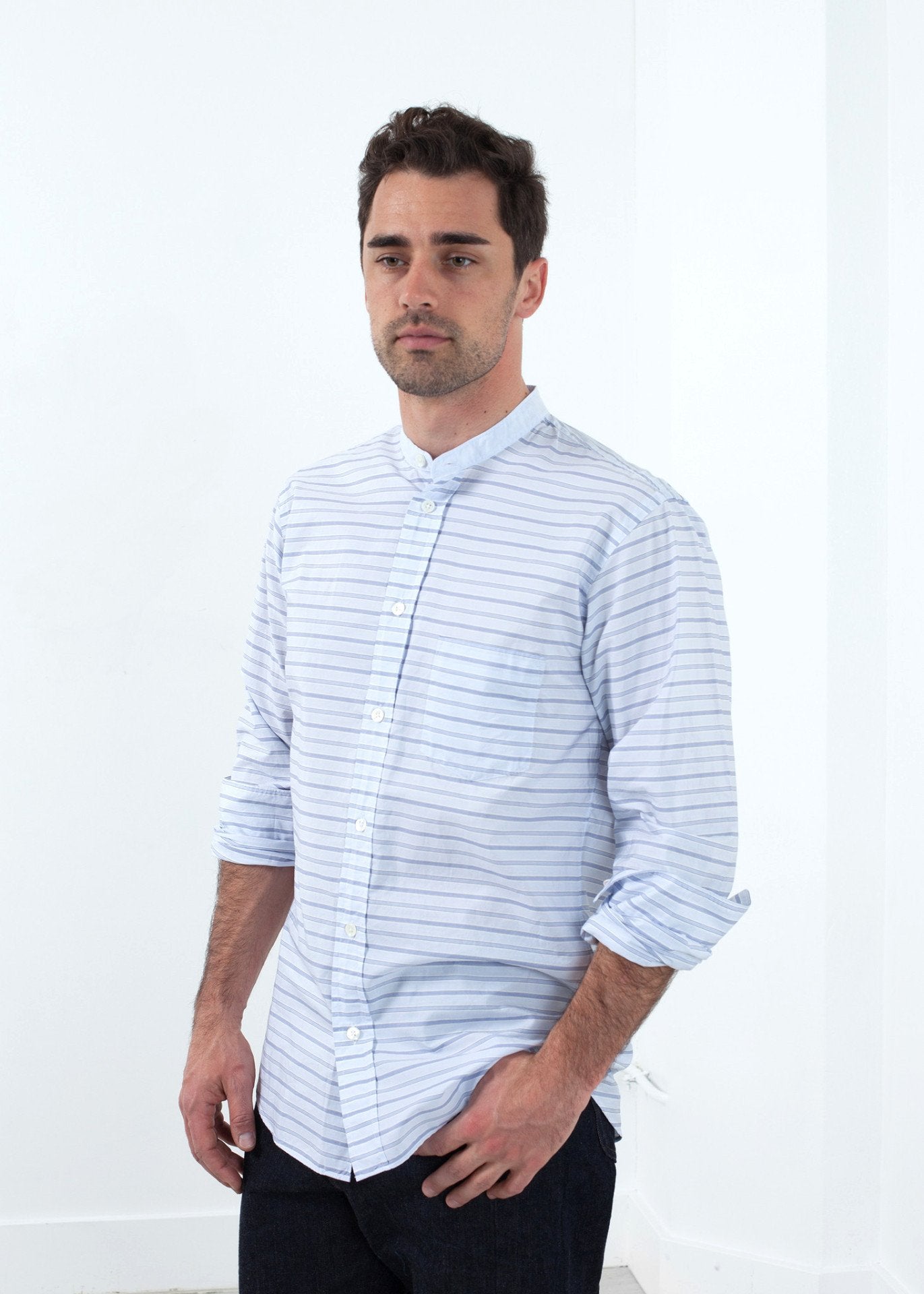 Mandarin Collar Formal Shirt Nigel Cabourn