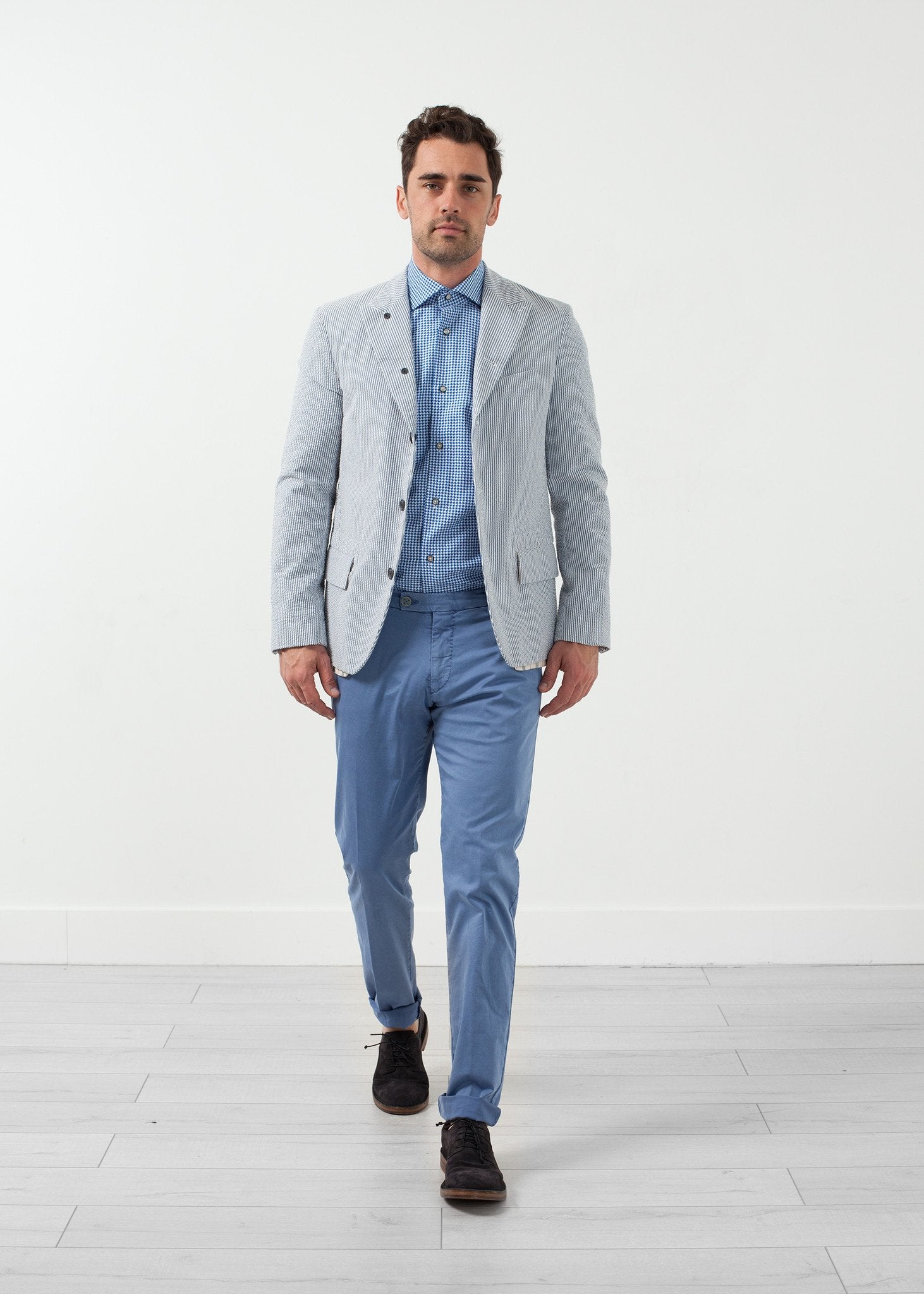 Seersucker Five Button Blazer Lardini