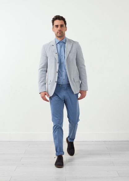 Seersucker Five Button Blazer Lardini