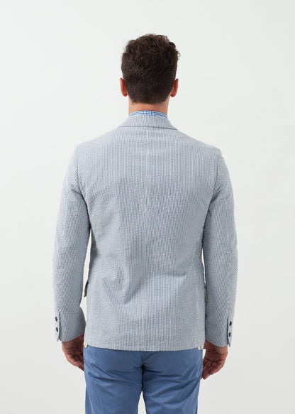 Seersucker Five Button Blazer Lardini