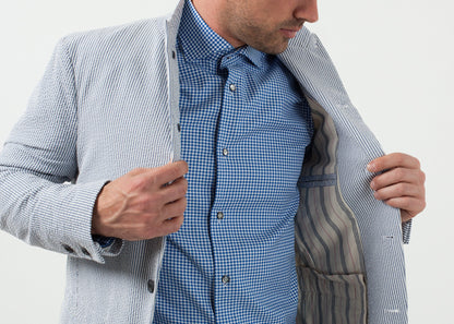 Seersucker Five Button Blazer Lardini