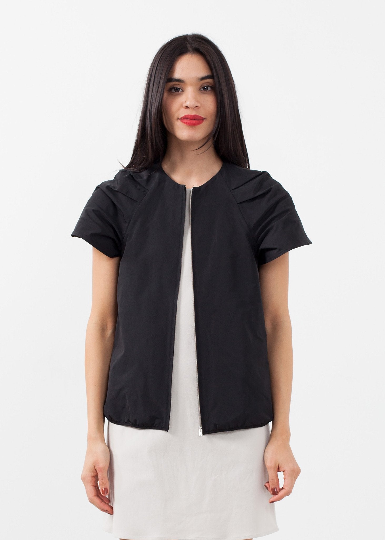 Sleeveless Cape Jacket Hache