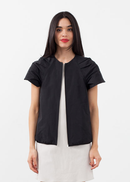 Sleeveless Cape Jacket Hache