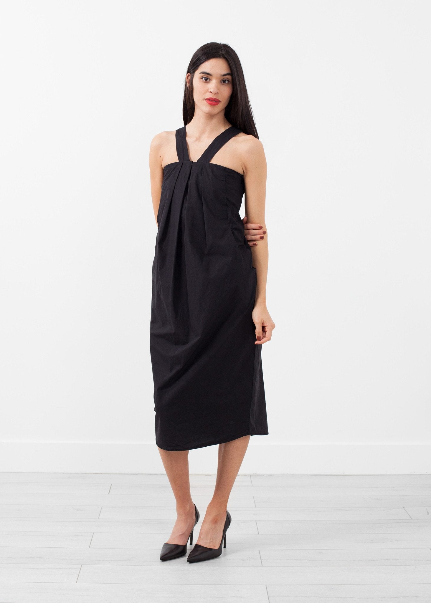 V-Strap Pocket Dress Hache