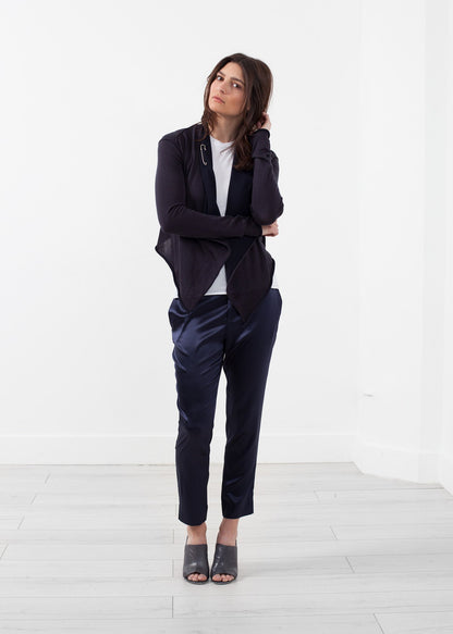 Draped Neck Cardigan Lars Andersson