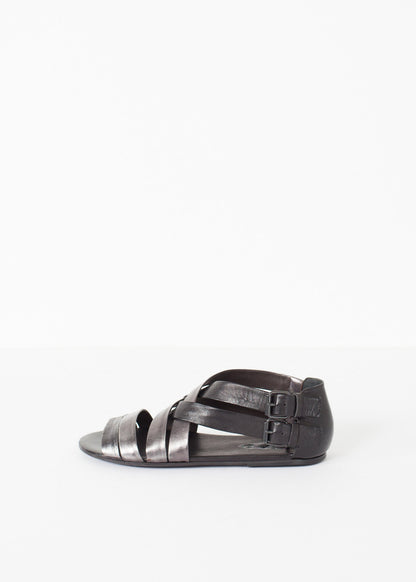 Wrap Sandal in Black/Steel Marsell