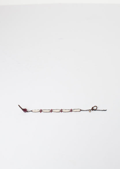 Garnet Bracelet in Frothy Pearl Kalosoma Jewelry