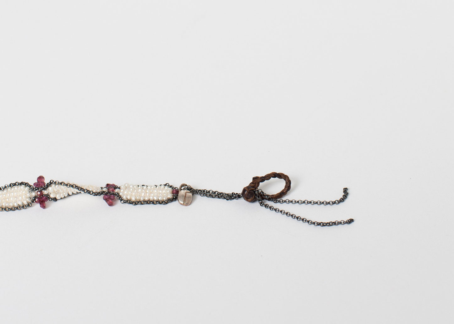 Garnet Bracelet in Frothy Pearl Kalosoma Jewelry