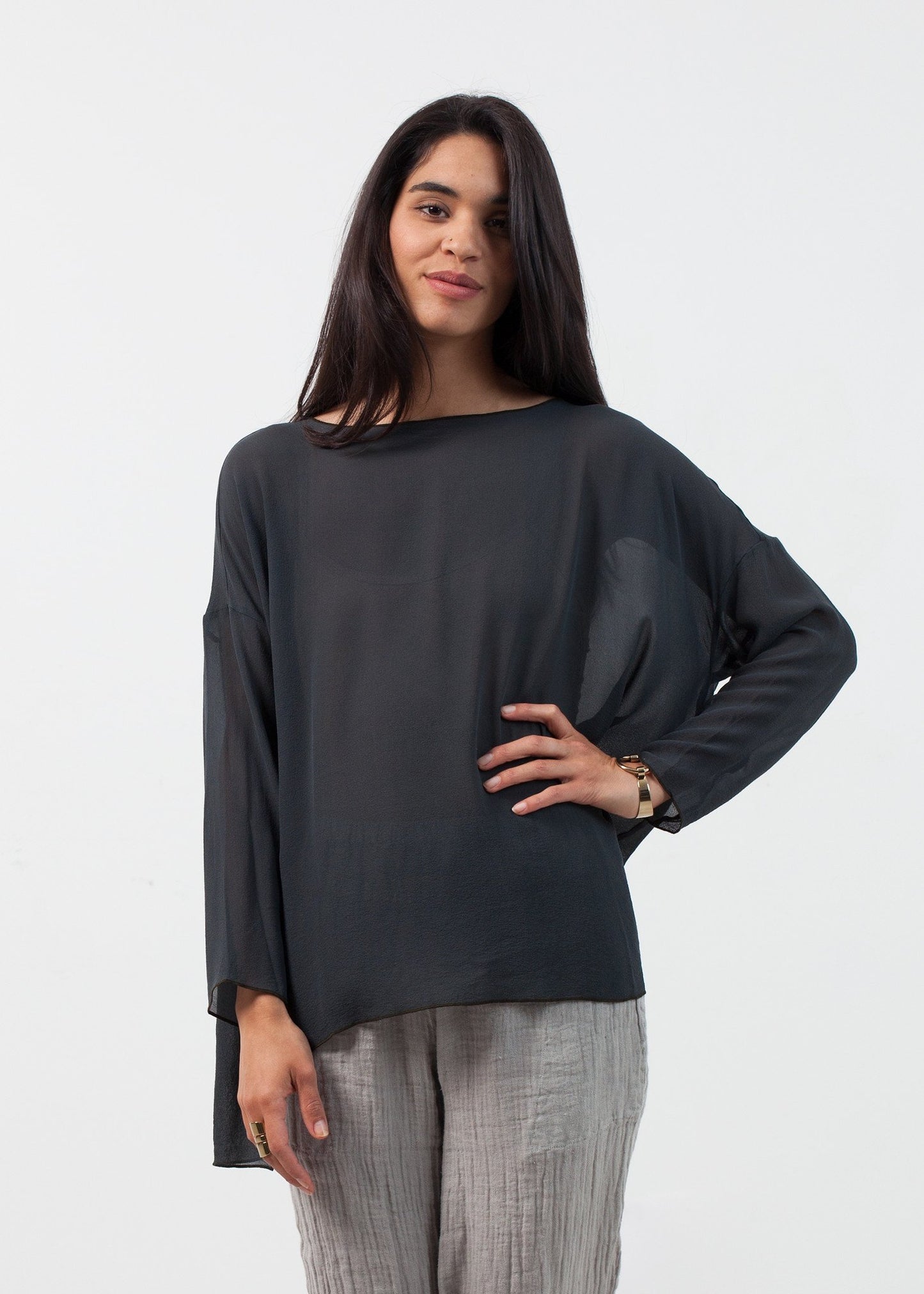 Hand Dyed Silk Top Manuelle Guibal