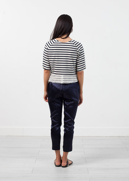 Sleeve Top in Navy Stripe Harvey Faircloth