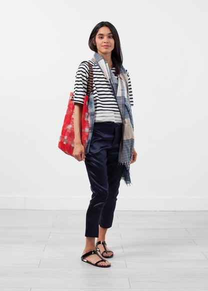 Sleeve Top in Navy Stripe Harvey Faircloth