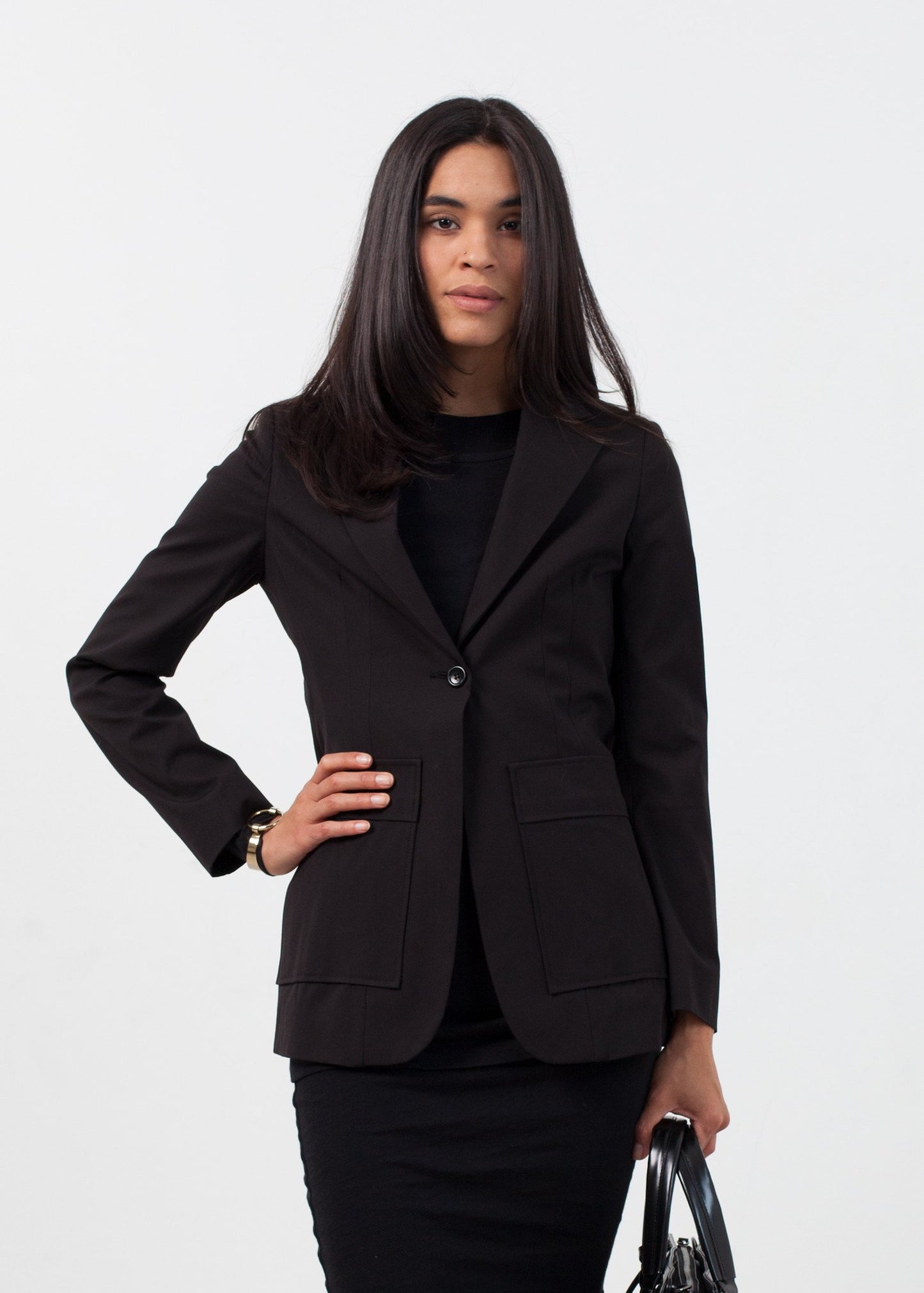 Double Pocket Blazer in Black Ter et Bantine