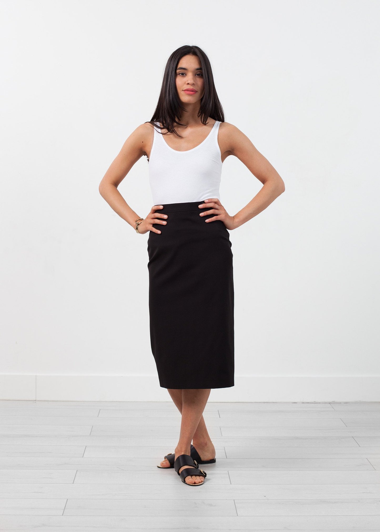 Long Pencil Skirt in Black Ter et Bantine