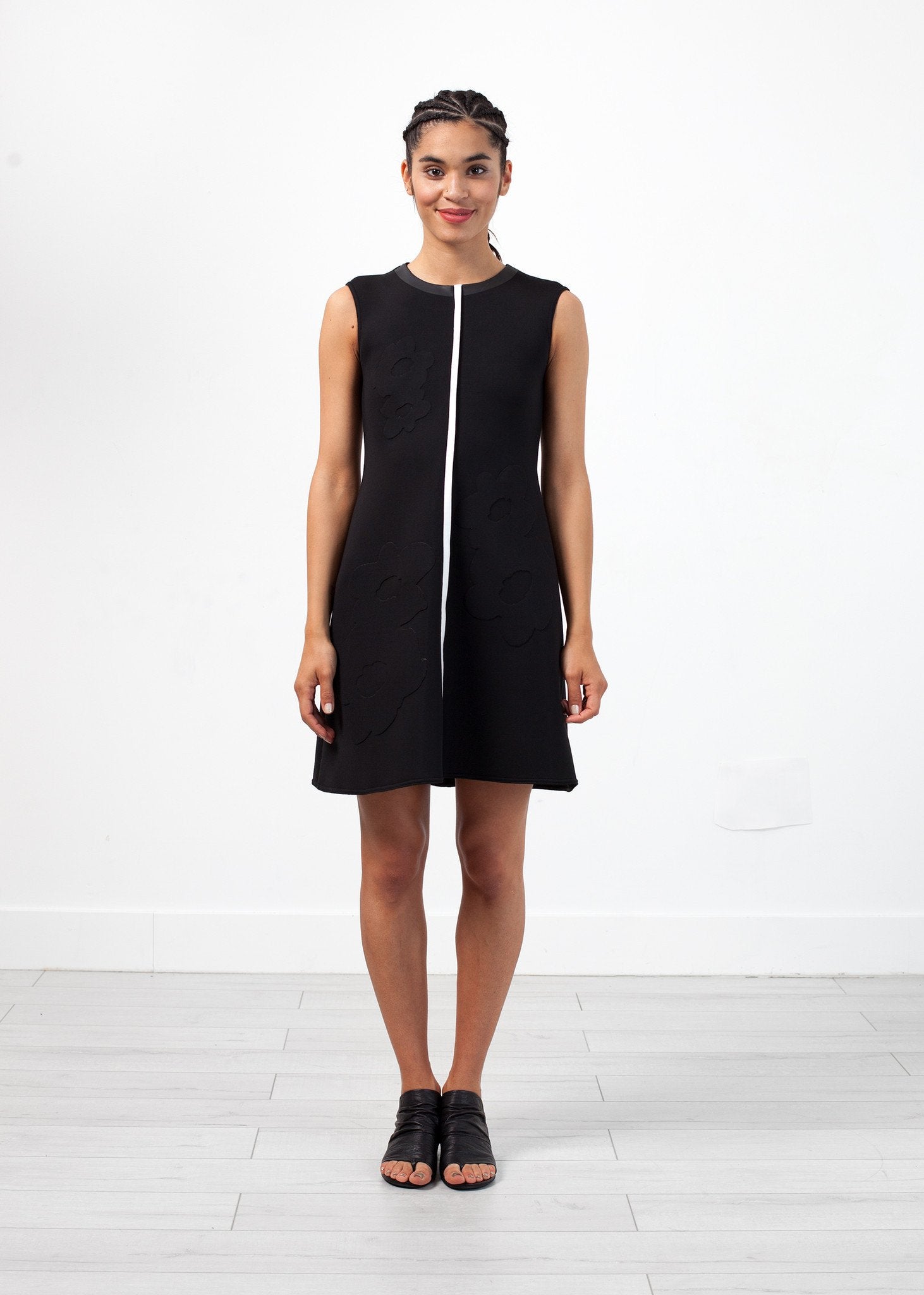 Neoprene Flower Dress in Black Ter et Bantine