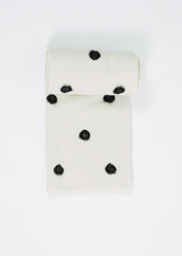Cashmere Dot Shawl in Black/White Denis Colomb