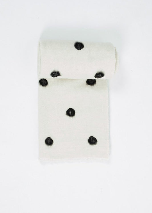Cashmere Dot Shawl in Black/White Denis Colomb
