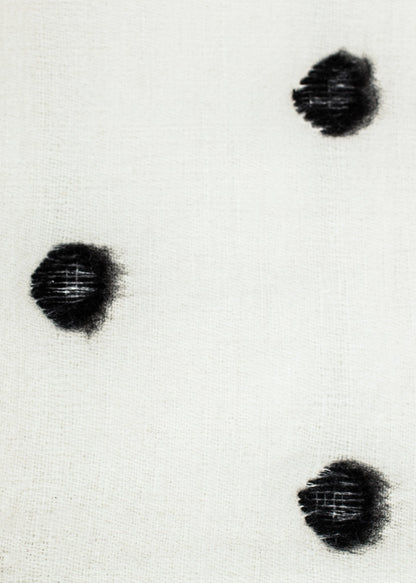 Cashmere Dot Shawl in Black/White Denis Colomb