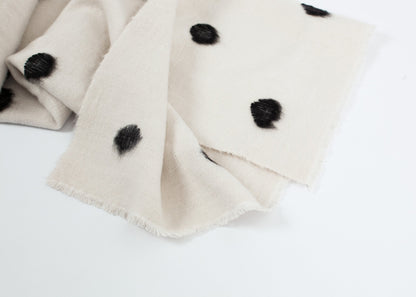 Cashmere Dot Shawl in Black/White Denis Colomb