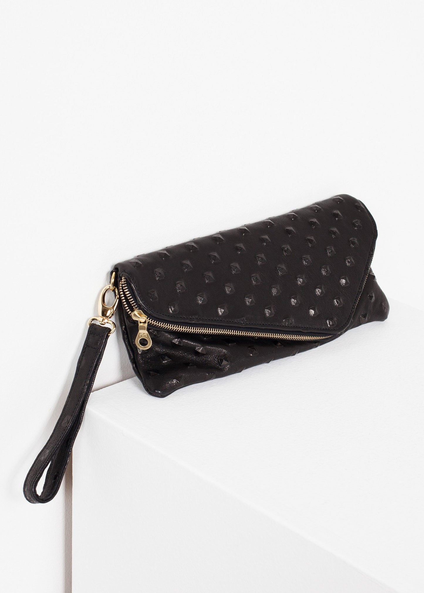 Roxanne Leather Clutch in Black Kate S Mensah