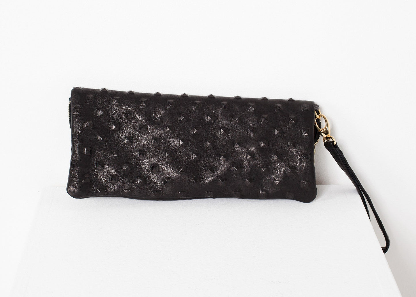 Roxanne Leather Clutch in Black Kate S Mensah