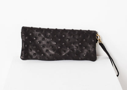 Roxanne Leather Clutch in Black Kate S Mensah