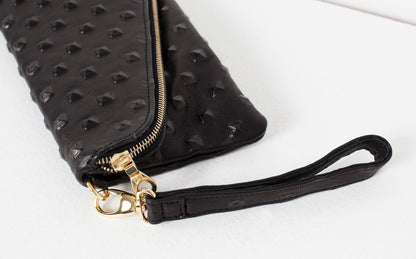 Roxanne Leather Clutch in Black Kate S Mensah
