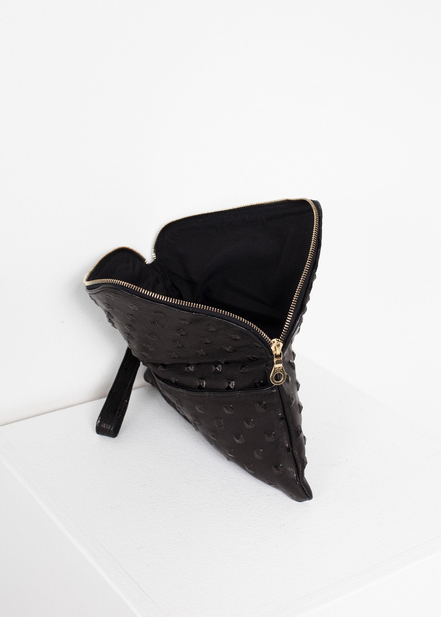 Roxanne Leather Clutch in Black Kate S Mensah