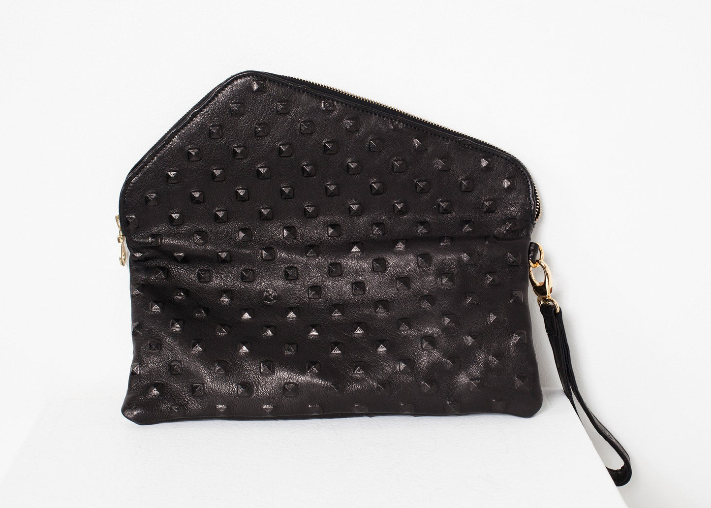 Roxanne Leather Clutch in Black Kate S Mensah