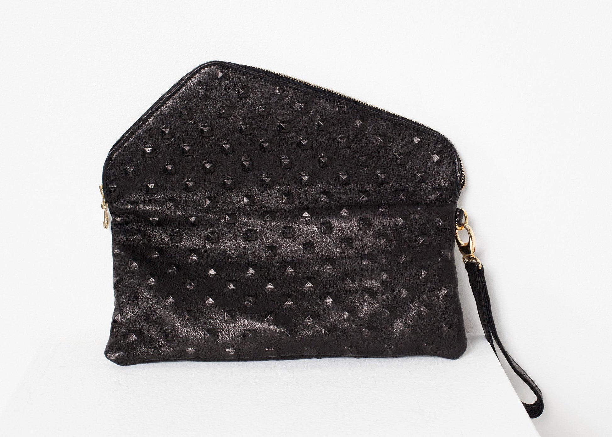 Roxanne Leather Clutch in Black Kate S Mensah
