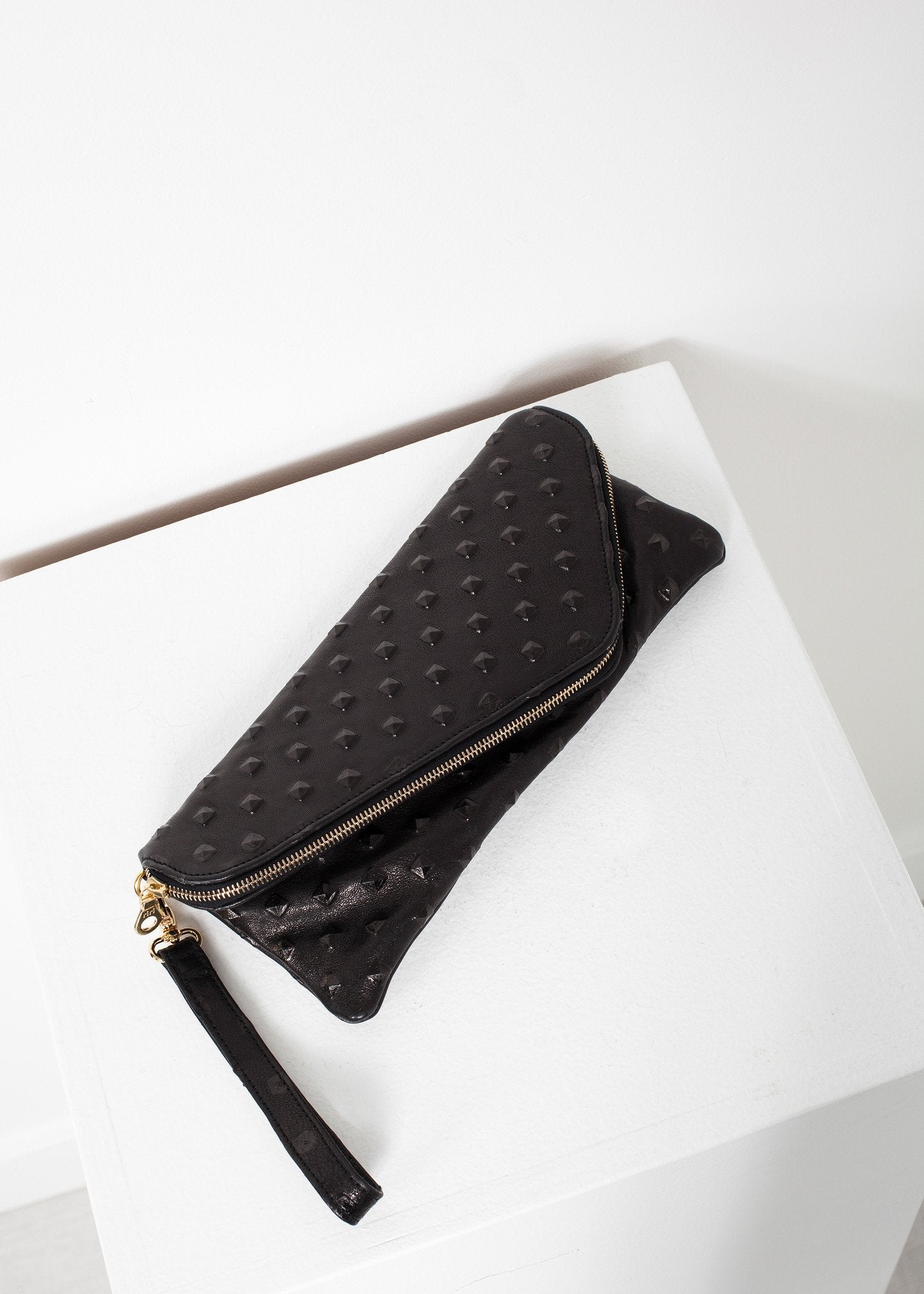 Roxanne Leather Clutch in Black Kate S Mensah
