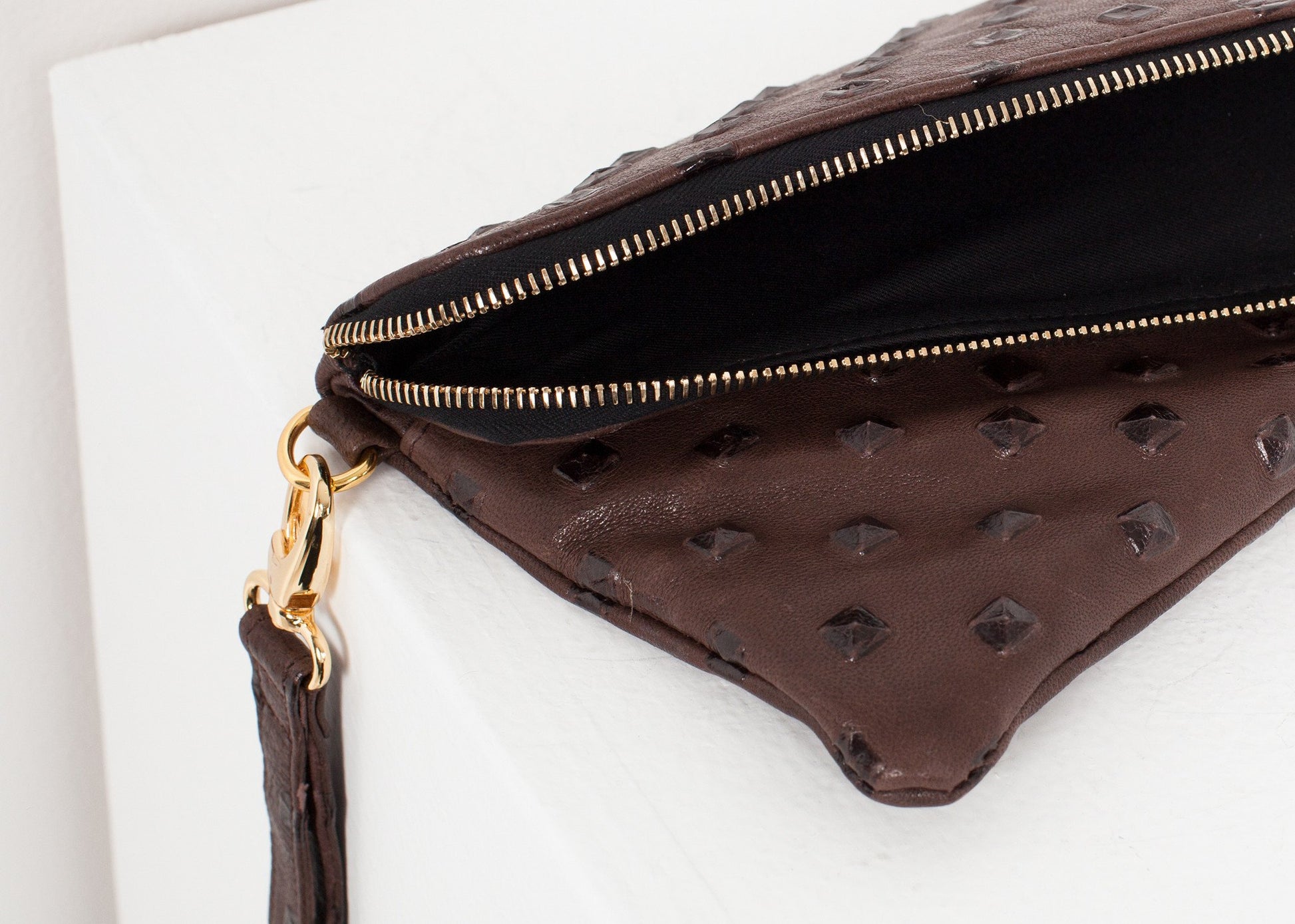 Roxanne Leather Clutch in Brown Kate S Mensah