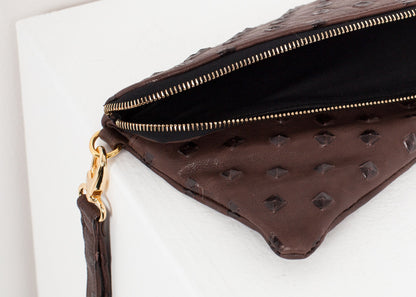 Roxanne Leather Clutch in Brown Kate S Mensah