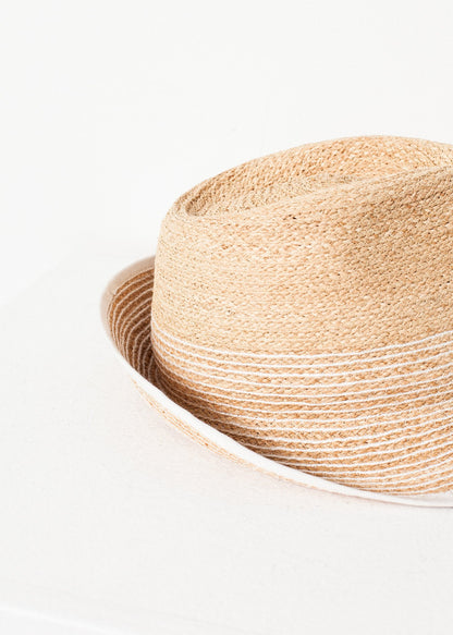 Washboard Hat in Straw/White Lola