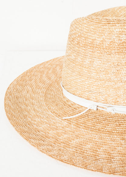 Wrapped Up Hat in Straw/White Lola