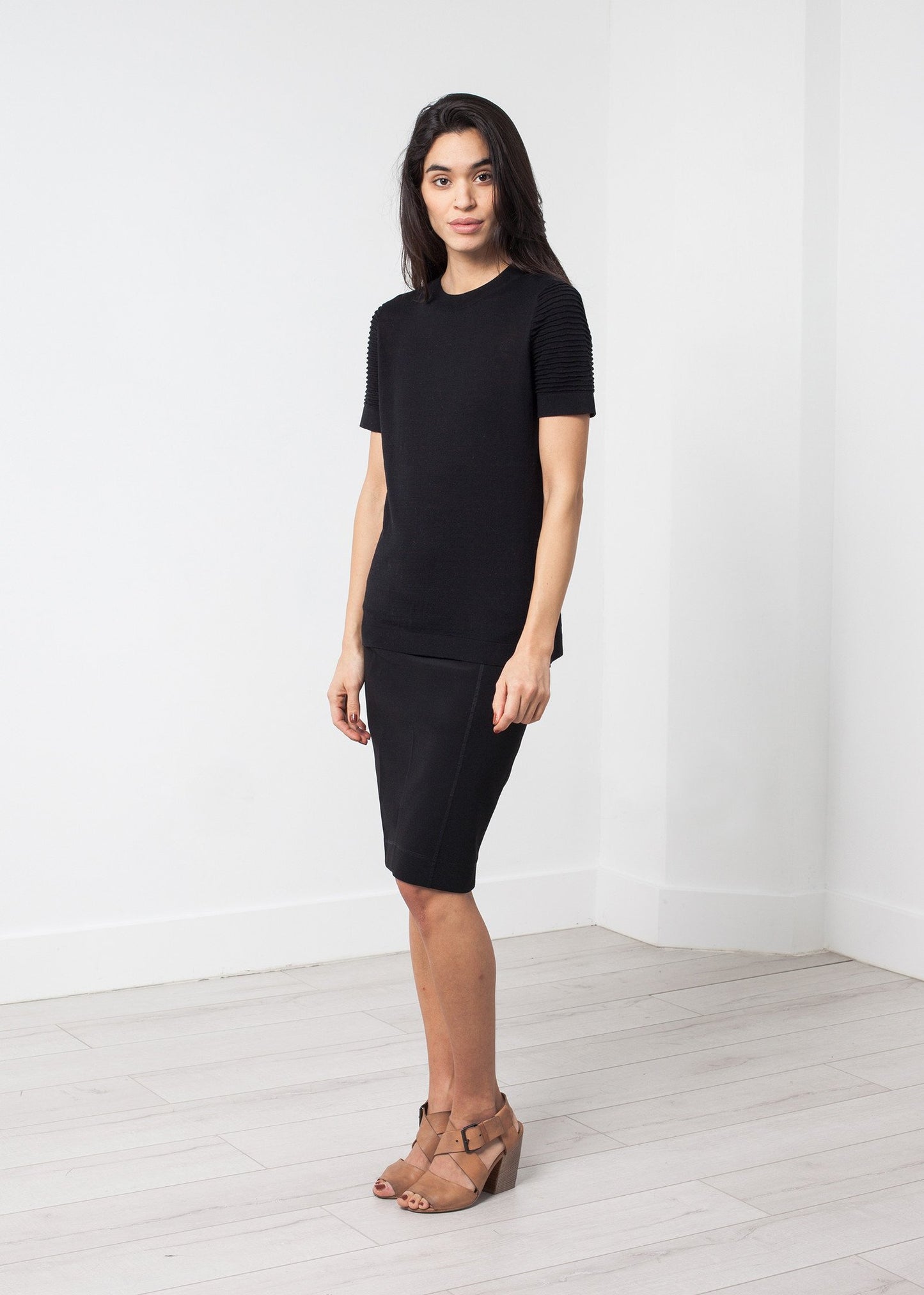 Ribbed Short Sleeve Knit Co