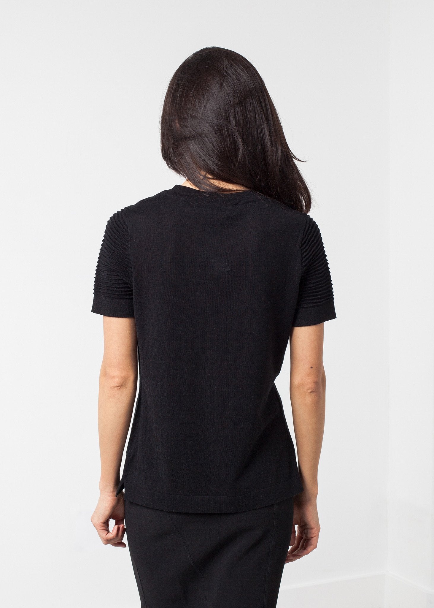 Ribbed Short Sleeve Knit Co