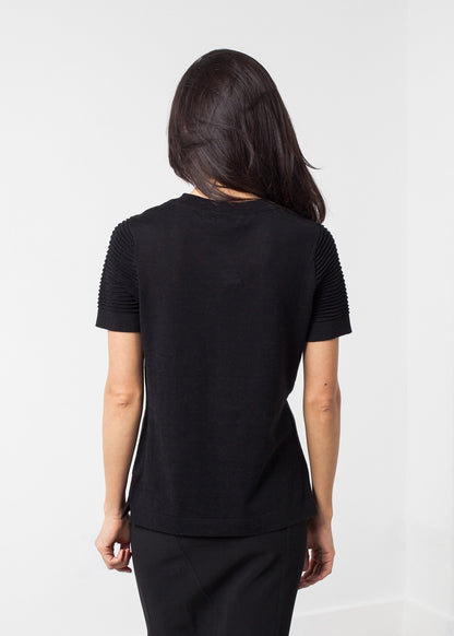 Ribbed Short Sleeve Knit Co